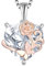 YL Collier Rosé Cœur Argent 925 taillé Avril Pierres de Naissance Oxyde de Zirconium Papillon Pendentif pour Femme