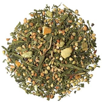 TEA SHOP - Té Verde Oriental Superfoods 250g - 125 Tazas - Formato a Granel - Green tea - En Hojas - Con trigo sarraceno, escaramujo, cáscara de naranja, espirulina, Matcha, pétalos de aciano rosa -
