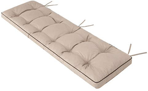 Bankauflage für Gartenbank, Polsterauflage, Sitzkissen, Bankkissen, Bankpolster mit 8 cm Dicke Polsterung, Auflage für Bänke, Made in EU - 150x50 cm - beige