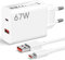 67W Caricatore USB & 25W PD Caricabatterie con Cavo USB C 1M Caricatore Rapido Charge Turbo per Xiaomi 14T 13T 13 12S Ultra 12 Lite 12X,Redmi Note 14 13 12 11 Pro,Mi 11 Ultra 11i 10T,POCO X7 X6 M6 Pro