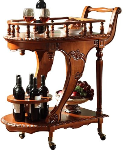 BebeXi Angolo Bar per casa Mobile Porta Bottiglie Carrello per la Consegna di Cibo per ristoranti Europei Carrello per Vino Domestico in Stile Americano
