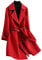 Manteau long pour femme avec ceinture - Élégant - Longueur genou - Trench - Coupe-vent - Coupe-vent - Avec poches, X01 - rouge, XXL