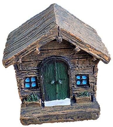 POPETPOP Maison en Bois pour Aquarium Mini Ornement De Maison en Bois Ornement en Résine Décor D'aquarium Mini Statue De Ferme Sculpture De Bureau en Résine Tons De Terre Se Réconcilier