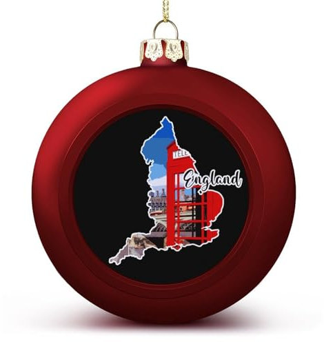 England Weihnachtskugeln Ornamente England Welt Wahrzeichen Gebäude Weihnachtsdekoration Baumkugeln für Urlaub Hochzeit Party Dekoration, Xmas Hängende Kugeln Baumschmuck