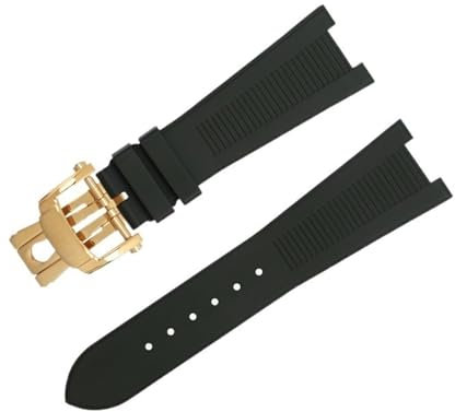 AEMALL Für Patek Philippe Strap Für Nautilus Uhrenarmband 5711/5712 Original Schnittstelle Armband Zubehör FKM Fluorkautschuk Uhrenarmbänder, 25-12, Achat