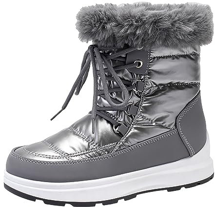 Stivali Doposci Donna Antiscivolo Platform Alti Stivali Neve Impermeabili Dopo Sci da Neve Scarponcini Morbidi Imbottiti Scarpe da Neve Invernali 43 Scarponi Sci Doposci Stivaletti Neve Pelo