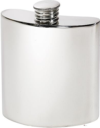 I LUV LTD 4oz Étain Moyen Flasque de Hanche en Forme de Rein en Uni Brillant Finition Polie Bouchon à Vis Possibilité de Gravure Flacons pour Hommes Personnalisé