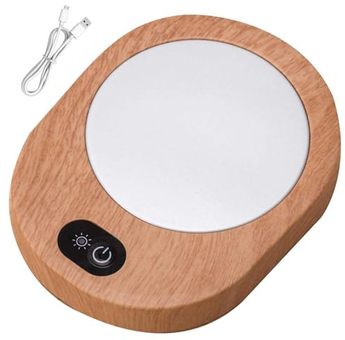 Calentador Tazas de Café, Calentador de Tazas USB Calentador de Té de Madera con Base Antideslizante Calentador de Tazas para Café con Leche, Té, Calentador de Tazas para la Oficina en Casa, Sin Taza