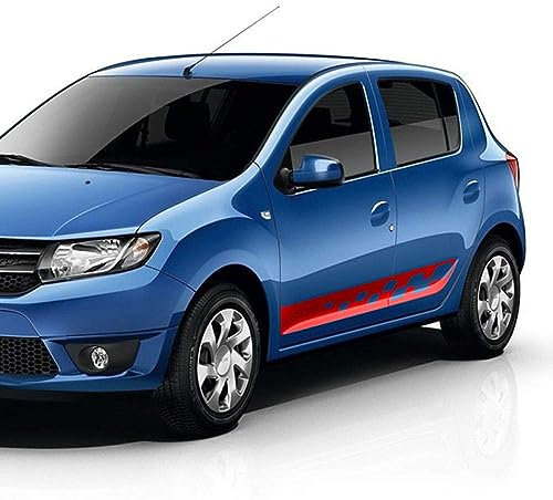 Karosserie Kofferraum Dekoration Aufkleber Taille Linien Aufkleber Tür Seitendekor Aufkleber für Dacia Sandero 2 Stepway RS,C-Red