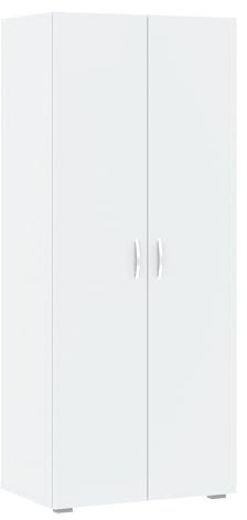 Oggi Italo Drehtürenschrank Eiche Sonoma 74 cm mit 3 Türen und 5 Regalen, Zeitloser Stil, für Schlafzimmer, Möbel mit Kleiderstangen