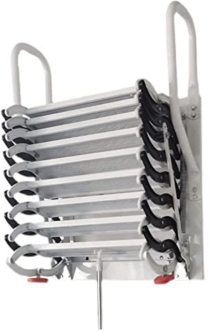 Tragbare Dachbodenleiter, an der Wand montierte Dachbodenleiter, Dachbodentreppe aus Aluminium, zusammenklappbar, für Zuhause, unsichtbare herunterziehbare Dachbodenleiter für den Innen- und Außenbe