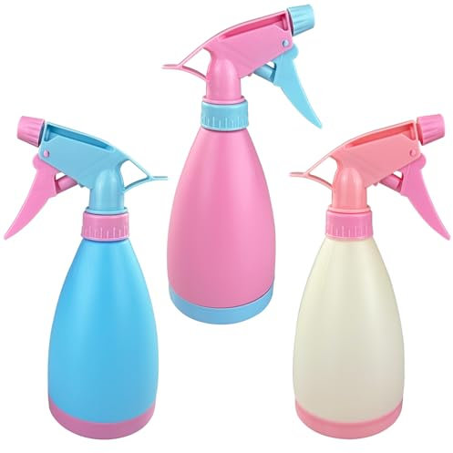Gentpovth 3 Piezas Pulverizador de Agua Botella Spray, Atomizador Pulverizador y Atomizador de Mano, Rociador Continuo con Niebla Fina Fácil de Rellenar,para Peluquería, Plantas,Hogar, Limpieza Cocina