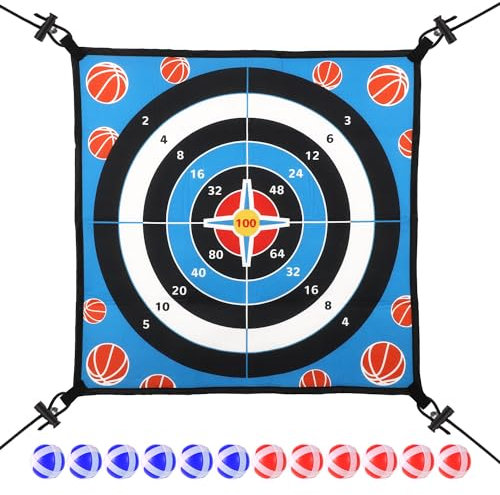 Trampolin Dartbrett Spielzubehör, Dartbrett Kinder mit 12 Klebebällen Zubehör Trampolin Spielzeug Trampolin Wurfspiel für 8/10/12/14 Fuß Trampoline Indoor Outdoor Partyspiel