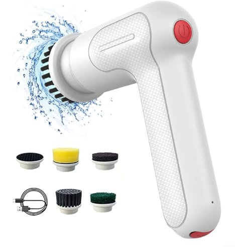 Limpia cada esquina con un limpiador eléctrico, 5 cabezales de cepillo reemplazables para cocina