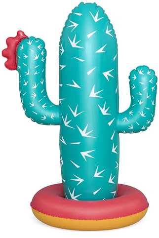 Bestway Wassersprinkler Kaktus, 74 x 56 x 104 cm, PVC, ab 2 Jahren, Kaktus-Design, Gartenschlauch-Anschluss, Wasserkammer, Sicherheitsventile, inklusive Reparaturflicken