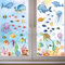 9 Adesivi per finestre autoadesivi, adesivi murali di animali marini adesivi per finestre del bagno adesivi per finestre riutilizzabili per la decorazione del bagno della stanza dei bambini