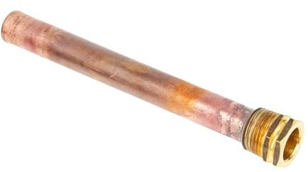 tecuro Tauchhülse G 1/2 Zoll, Länge 150 mm x Ø 14,0 mm, Messinggewinde mit angelöteter Küpferhülse, für Tanks, Speicher, Warmwasserboiler zur Aufnahme vom Temperaturfühler für Regelung - TH1215150