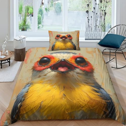 DAZBDEOCK Robin Bettbezug Bettwäsche Kinderbettwäsche-Set Reißverschluss Mit Kissenbezügen Betten Set Für Jungen Und Mädchen, Kinder Single（1Tier5x200cm）