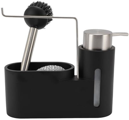 Spülmittelspender, 3-in-1-Küchenseifenspender-Set mit Schwammbehälter und Bürstenhalter, Küchenspüle-Organizer auf der Arbeitsplatte, Nützliche Küchenhelfer