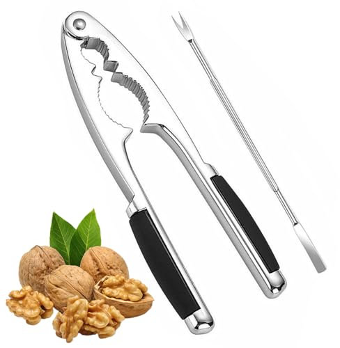 Nussknacker Walnüsse, Nussknacker Haselnüsse Maronizange Maronenzange mit 1 Edelstahl Gabeln, Multifunktionaler Nussknacker für Maronen, Haselnuss, Walnuss, Meeresfrüchte