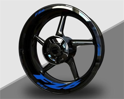SQNYDH Adesivo per Cerchioni Moto per Yamaha FZ6 600 2019-2023 17 Pollici Cerchione Adesivo Mozzo Ruota Strisce Riflettenti Adesivi