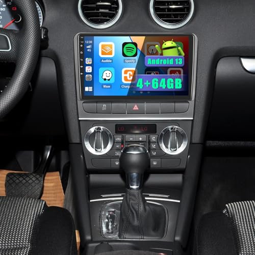 5G WiFi 4+64GB Android 15 Radio de Coche Wireless Carplay para Audi A3 S3 RS3 8P 8V 2008-2012 Pantalla Táctil 9 Pulgadas Bluetooth Autoradio Android Auto, Cámara Trasera, GPS, WiFi, EQ, FM RDS Radio