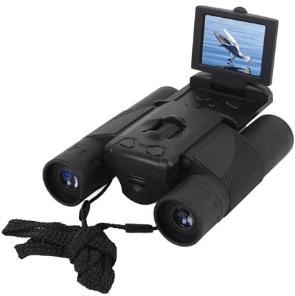 Jumelles 10x25 avec Appareil Photo, écran 2, Zoom Numérique 8X, Images 48 MP, Enregistreur Vidéo 2,5 K, Jumelles Numériques pour Adultes pour L'observation des Oiseaux (Black)