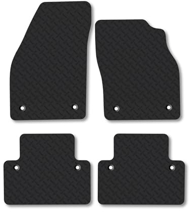 Volvo S40 (2003-2012) 5mm Rubber Car Mats | Heavy Duty Rubber Tailored Fit Floor Mats Full Coverage Durable Waterproof Accessories Easy Clean Anti Slip Made in the UK