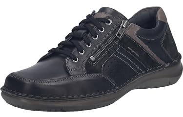 Josef Seibel Herren Businessschuhe New.Anvers.87,Weite K (Extra weit),Wechselfußbett,schnürschuhe,schnürer,schwarz-Kombi,46 EU