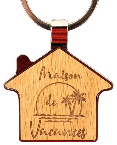 Ernestine - Porte-clés couple maison et amour - cadeau couple saint valentin amoureux - cadeau amour homme femme - cadeau amitie gravure sur bois - cadeau en forme de coeur