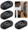 HonGien 4 Stück Wandschutz für Türgitter Baby Treppengitter Wandschutzpads Wand Saver für Sicherheit von Babys und Haustieren (Keine Schrauben erforderlich) (Schwarz, Oval)