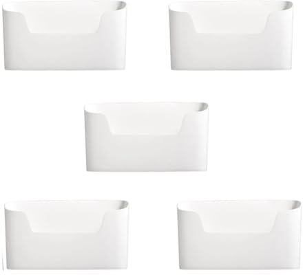 omolly 5 Pcs Wall Mounted Storage Rack, Kitchen Cupboard Door Storage Organiser, Self Adhesive Storage Box, Organiser Storage Boxes, Kitchen Cabinet Door Storage Box for Bathroom, Fridge