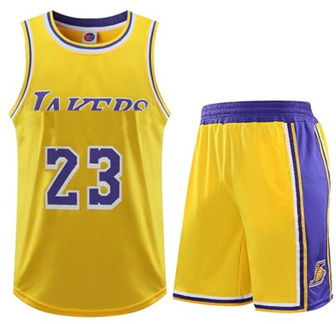 Awonlate Basketball Trikot Kinder Set, Nr.23 Basketball Training Trikot, Basketball Kleidung für Junge und Mädchen XL, Größe 28 (Höhe:150-160 cm)