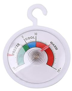 2 Pezzi Termometro Frigorifero, Termometro Congelatore Analogico con Quadrante a Zone Colorate, Lettura Facile da -30°C a 50°C, Set Termometro Meccanico per Controllo Temperatura Alimenti Conservati