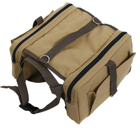 Toddmomy Hunde Rucksack Outdoor Verstellbar Mit Wasserdichtem Canvas Leicht Atmungsaktiv Khaki ºr Camping Wandern Mit Seitentaschen ºr Snacks Wasser Und Zubeh