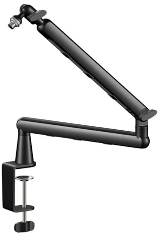 Professional Microphones Boom Arm Stand With Hiddens Cable Management For Clean Adjustable Mics Boom