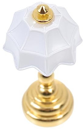 LRXIYODE Mini Bedside Lampe aus Holz Miniatur Möbelmodell Mini Haus Dekoration Umweltfreundlich als Puppenhaus Zubehör Foto Requisite DIY Bastelobjekt für Sammler