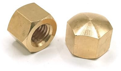 Hutmutter DIN 917 - niedrige Form - Messing gelb/gold - Sechskant (M8, 25 Stück)