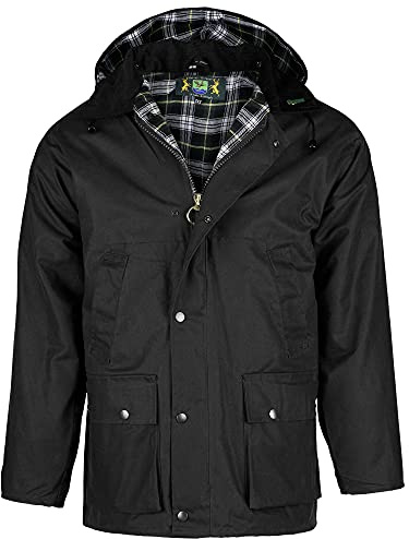 Romneys Wachsjacke Country – klassische englische Outdoorjacke aus gewachster Baumwolle, wasserdicht & winddicht, robuste Regenjacke mit Kapuze für Damen und Herren