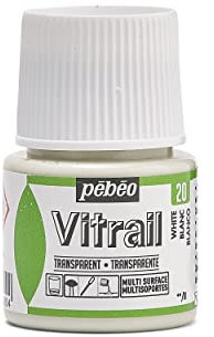 Pebeo 050-020 Vitrail Stained Glass Effect Glass Paint 45-Milliliter Bottle, White