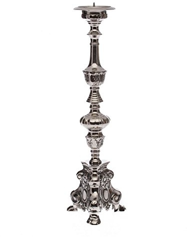 aubaho Kerzenleuchter Altarleuchter Kerzenständer Standleuchter Messing Silber 60cm