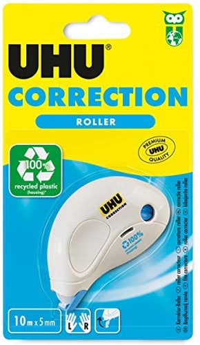 UHU Korrekturroller Correction COMPACT, Für schnelles, sauberes und zeilengenaues Korrigieren, 10 m x 5 mm