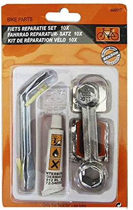 Benson 8043 Basic Reparaturset für Fahrrad, Erwachsene, Unisex, silberfarben, Standard