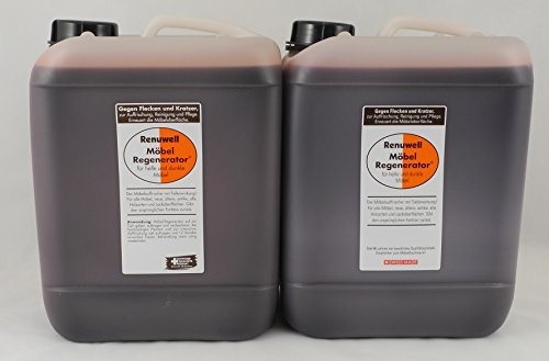 Renuwell Möbel-Regenerator, 2x 5 Liter Spar-Set – Intensive Pflege und Regeneration für Holzmöbel und Oberflächen, entfernt Wasserflecken, Kratzer & Hitze-Ringe, Schweizer Qualitätsprodukt