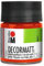 Marabu 14010005030 - Decormatt Acryl Zinnoberrot hell 030, 50 ml, samtmatte Acrylfarbe auf Wasserbasis, cremig und farbintensiv, speichelfest, wetterfest, zum freien Malen und Schablonieren