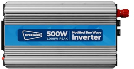 Streetwize Power Inverter – Portable Car & RV Charger with USB Port – Safe DC to AC Power Conversion for Travel, Camping & Emergency Use.(500W (1000W PEAK POWER)