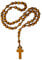 Soul-Cats Rosenkranz aus Holz in DREI versch. Farben braun schwarz Holzperlen Kette Kreuz, Farbe: braun