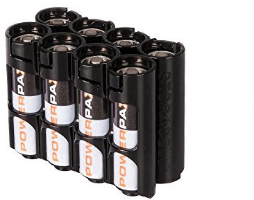 Storacell by Powerpax AA Battery Caddy, Black, Holds 8 Batteries