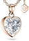 Herzkette Halskette Damen Rosegold (Silber 925 vergoldet) Kette mit Zirkonia Herz-Anhänger Ich liebe Dich (45-50cm) Schmuck Geschenke für Frauen Sie Freundin mit Gravur zum Jahrestag Liebesgeschenk
