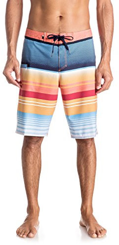 Quiksilver Men's Everyday Stripe Vee 21 Boardshort, Nasturticm, 29